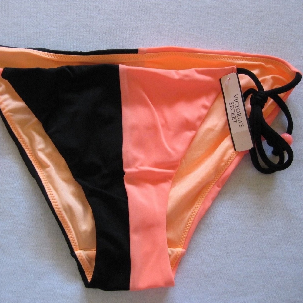 VS Colorblock Teeny Bikini Bottom Nectar Black NWT